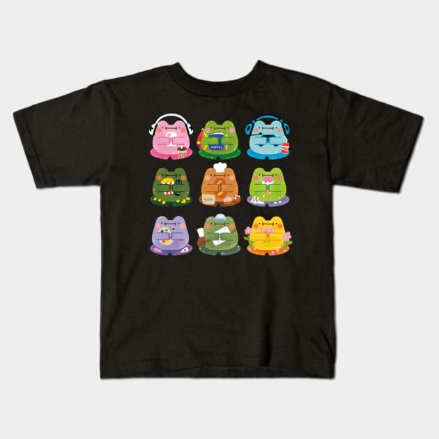 Be like a frog Kids T-Shirt by Figberrytea